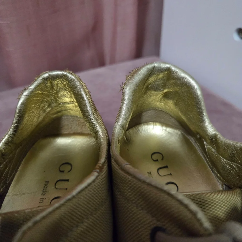Gucci Gold Sneakers - Picture 9 of 12